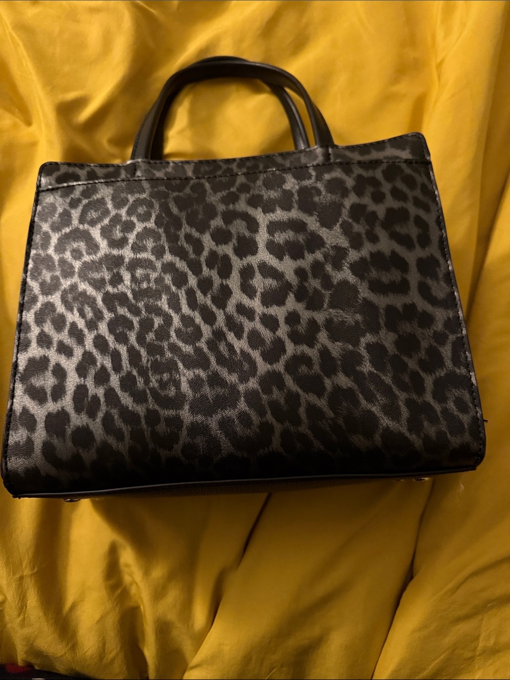 Karl Lagerfeld Black Leopard-Print Handbag - Picture 2 of 3